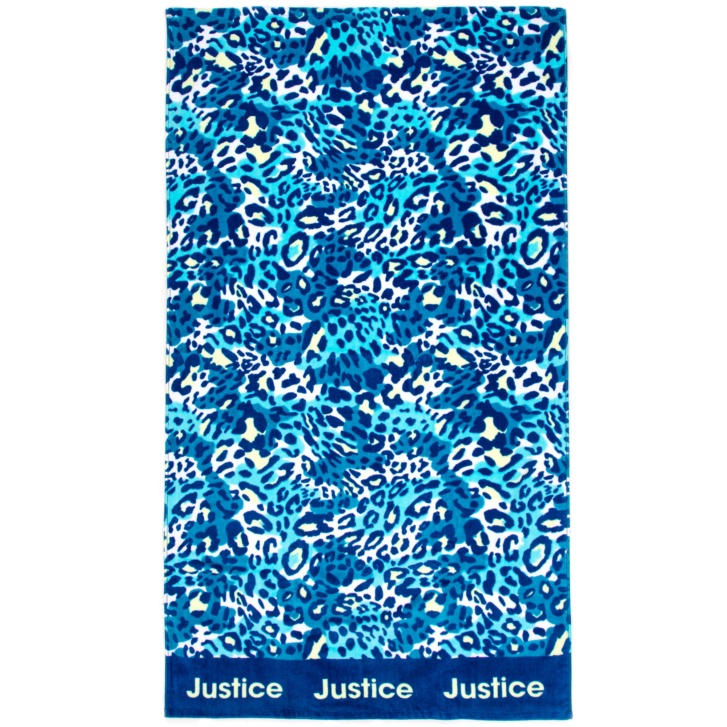 Justice Blue Cheetah and Blue Tie Dye 2-Pack Towel Set, Color Blue, 30 x 54