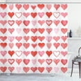 thumbnail image 1 of Ambesonne Valentines Day Shower Curtain, Romantic Hearts, 69"Wx84"L, Vermilion Pink White, 1 of 2