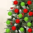 thumbnail image 6 of FEOLGEHLY 12Pcs Furry Christmas Ball Ornament for Xmas Tree Red Green Soft Faux Fur Pom Pom Ball Ornaments Green Christmas Tree Hanging Decorations for Winter Party Home Decor Costume Supplies, Green, 6 of 8