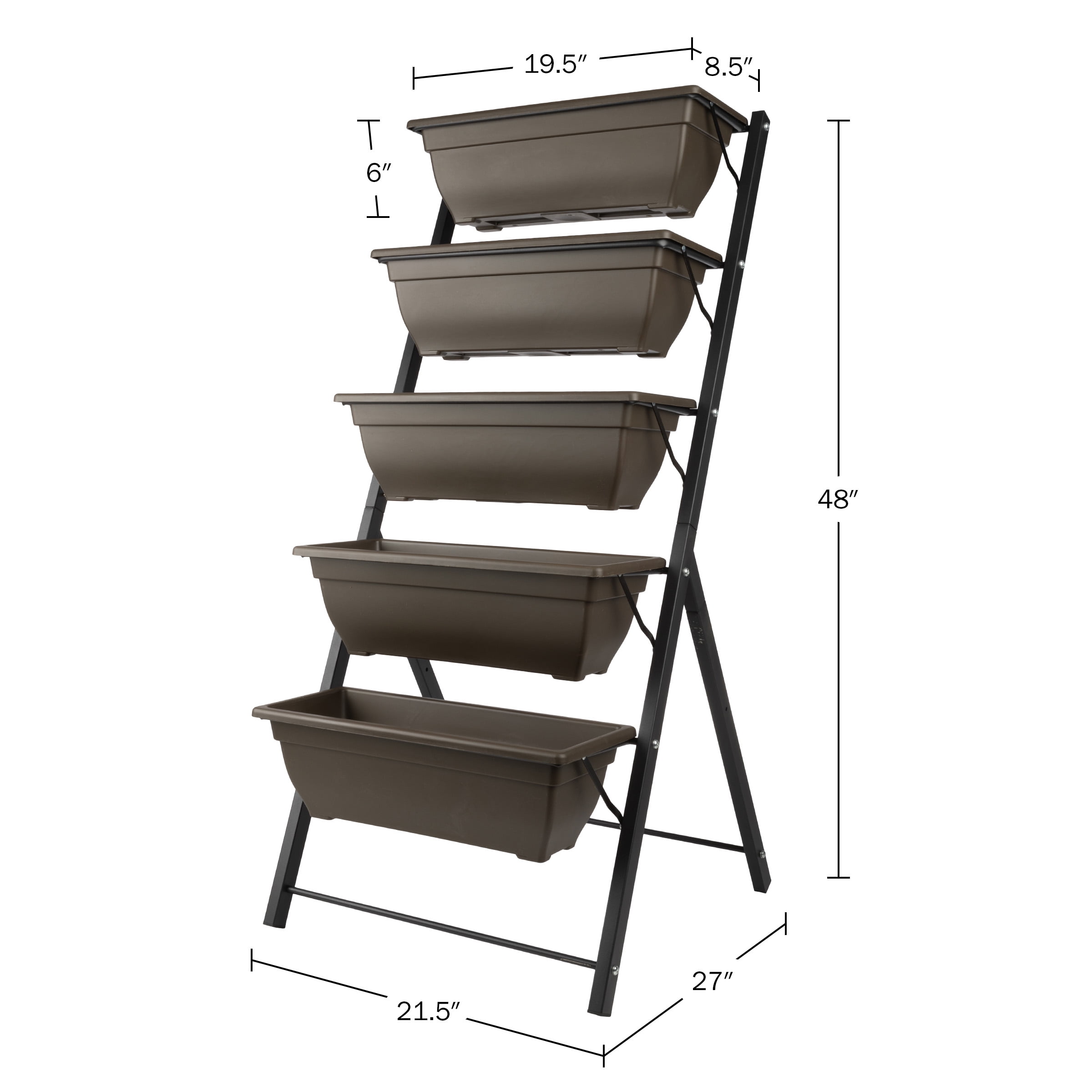 Pure Garden 5 Tier Vertical Planter Raised Garden Beds, Brown