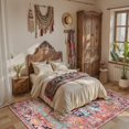 thumbnail image 2 of Boho Living Room Rug Colorful Bedroom Rug, Large Bohemian Nursery Rugs, Hot Pink Non-Slip Machine Washable Soft Playroom Mat Indoor Floor Accent Carpet for Dining Table Mud Room, 2 of 8