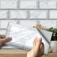 thumbnail image 1 of Sumhomie 9/45/90Pcs Tiles PVC Wall Sticker Kit Waterproof Furniture Decal Kitchen Wall Decor, 1 of 4