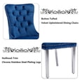 thumbnail image 5 of AOOWOW High-End Tufted Velvet Dining Chair Set of 2, Blue Chrome, Solid Wood with Chrome Stainless Steel Legs and Nailhead Trim, 5 of 10