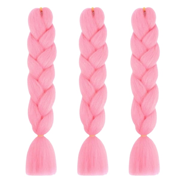 Jumpingount Extensiones de cabello de estilo trenzado, peluca encantadora reutilizable, pelo resistente al calor, trenzas sintéticas, accesorios de Accesorio para el cabello Rosa claro Jumpingount AP012968-09