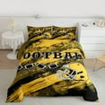 thumbnail image 2 of Manfei Rugby Football Sport Full Size Comforter Sets,American Ball Game Bedding Comforter Set,Yellow Black Helmet Bedding Sets For Teens,Breathable Home Decor Reversible,3pcs, 2 of 8