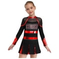 thumbnail image 1 of Doomiva Robe de Cheerleading à Strass pour Filles Enfants, Danse, Manches Longues, Uniforme de Cheerleading, Tenue de Danse, Noir&Rouge 16, 1 of 7
