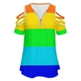 thumbnail image 3 of Pride New Fashion Zip Off Shoulder Top Short-Sleeve Women Shirt Pride Color Items, 3 of 5