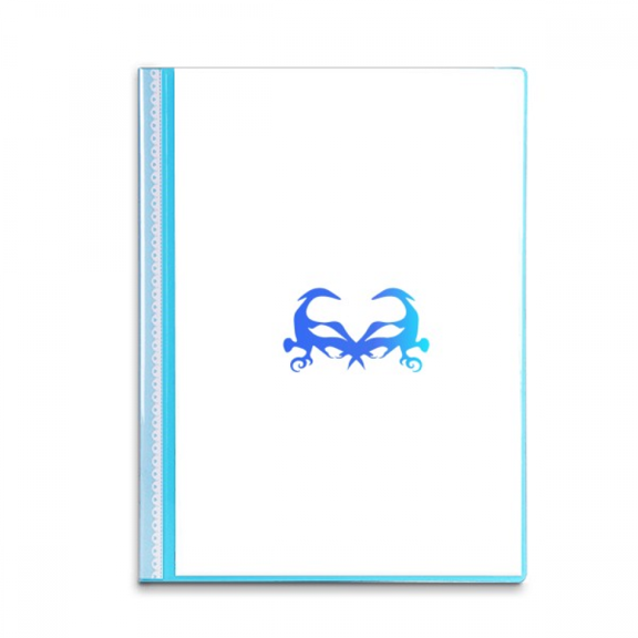 Blue Mysterious Pattern Head Book Sheet Protectors Portfolio Binder Folder