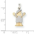 thumbnail image 2 of Beautiful 14k Two-Tone Small Boy with Hat on Left Engravable Charm, 2 of 2