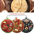 thumbnail image 4 of Dolked 3Pcs Tortilla Warmer Pouch Insulated Microwavable Fabric Bag 12 inches, Corn Flour Burrito Tools, 4 of 7