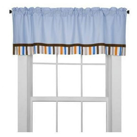 Mod Sports, Blue/Orange/Brown Window Treatments Curtain Panel/Valance