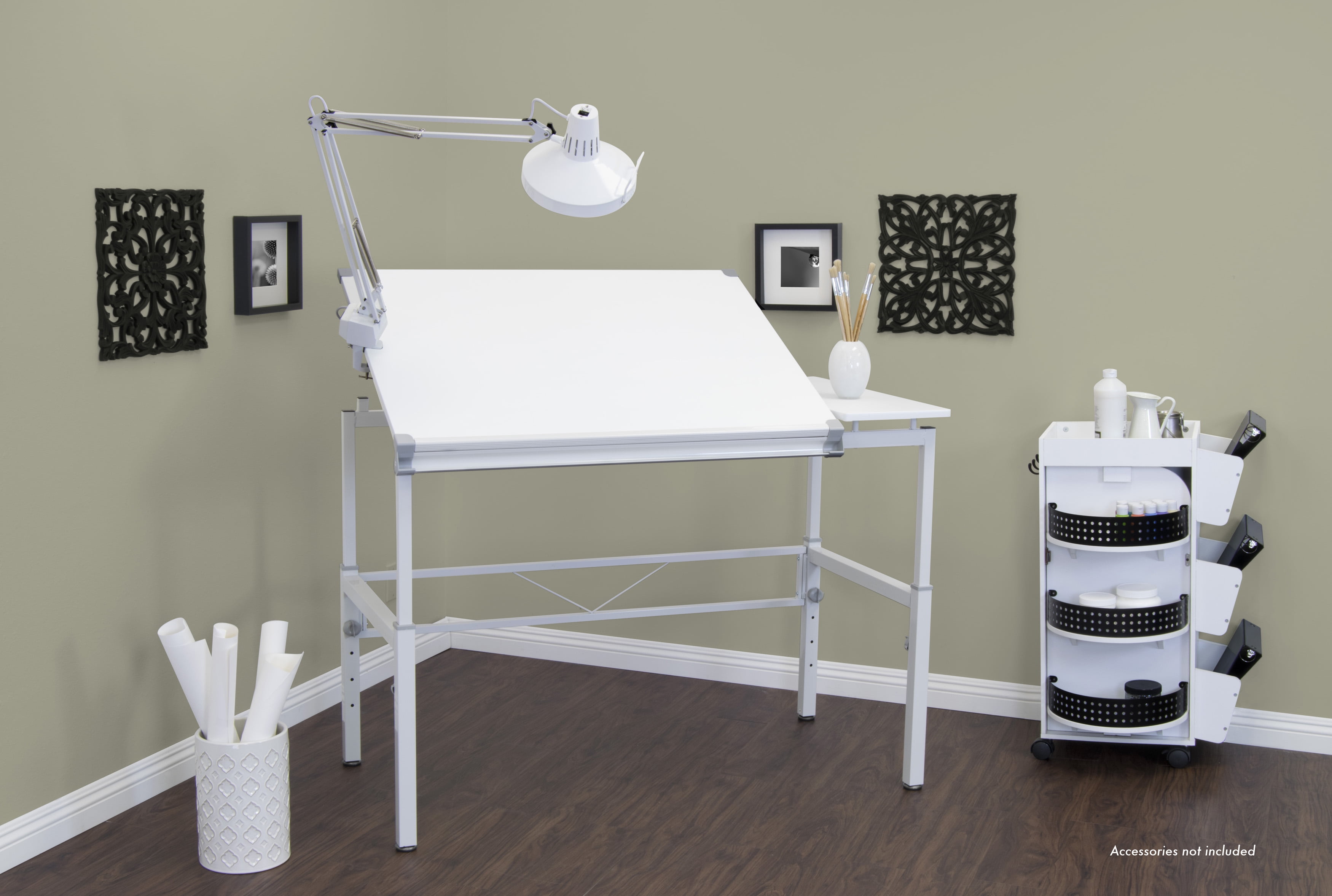 Studio Designs Graphix II White Split Top Crafting Table