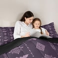 thumbnail image 5 of Feelyou Damask Flower Queen Comforter Set, Retro Aztec Bat Animal Bedding Set, 3pcs, 5 of 8