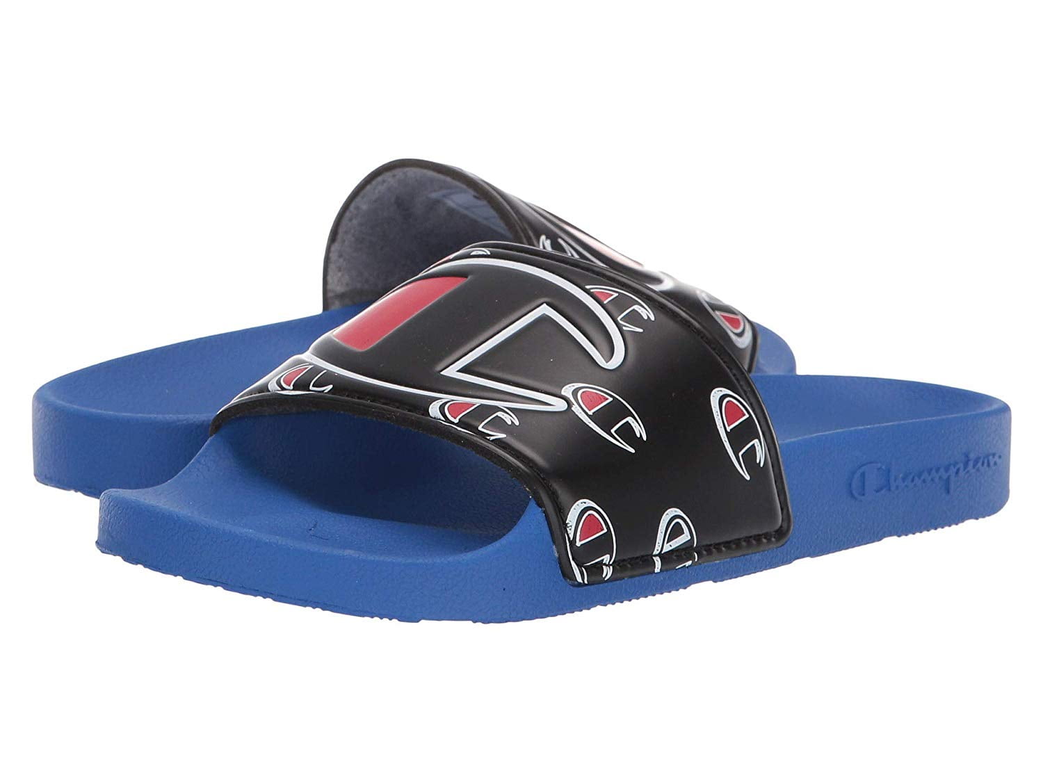 champion ipo repeat blue slide sandals