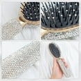 thumbnail image 3 of Cepillo de pelo con pedrería, peine compacto y brillante, cepillos de masaje desenredantes con cojín de aire, para mujeres con pelo mojado y seco, para regalo familiar, 3 of 7