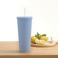 thumbnail image 4 of Mainstays MS 26oz Double Wall AS Plastic Textured Tumbler Blue Essence, 4 of 6