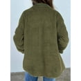 thumbnail image 5 of Weardear Women's Winter Plush Hoodie Button Jacket with Pockets Oversized Warm Coat Green S-XXL, 5 of 6