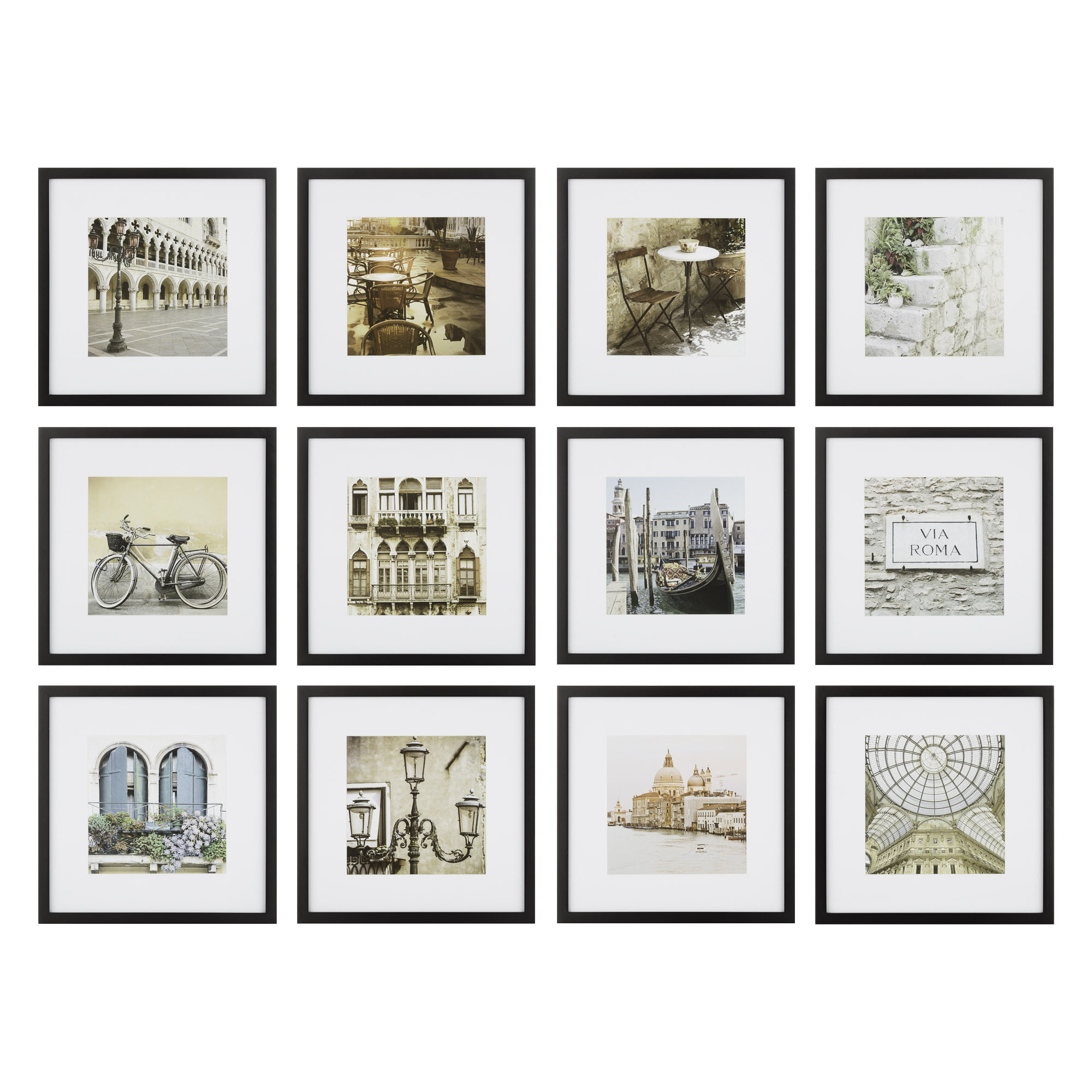  Gallery Perfect Black 12 Piece Square Photo Gallery