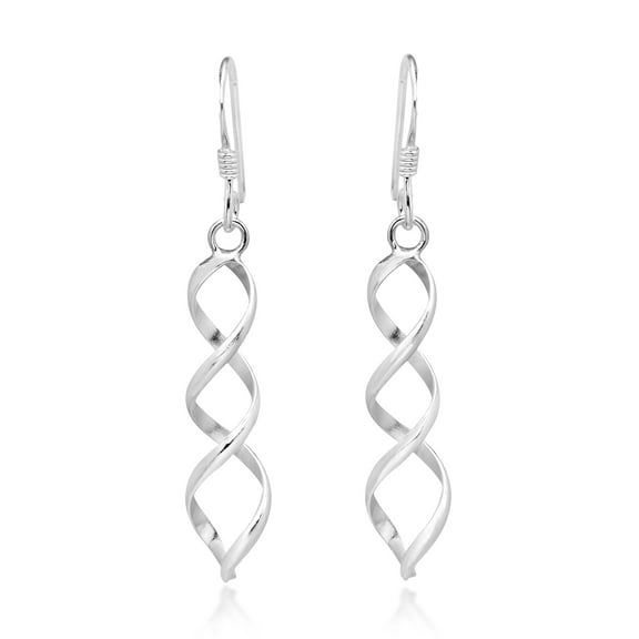 Cute 3D Mobile Twist .925 Sterling Silver Dangle Earrings