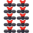 thumbnail image 1 of 10PCS Drip Irrigation Switch Valve for 16mm Drip Tubing Barbed Locking Fitting Gate Valves,Black, 1 of 5