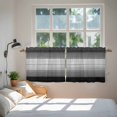thumbnail image 4 of Black Gray Tier Curtains, Farmhouse Vintage Gradient Wooden Plank Light Filtering Kitchen Curtains, 2Pcs Rod Pocket Half Window Treatments Panels for Sink Cafe Cabinet Camper 27.5x36 Inches, 4 of 9