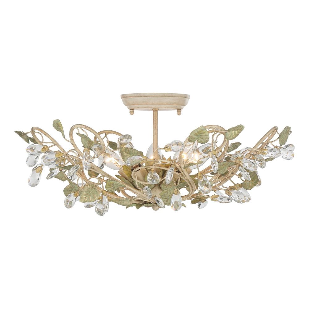 4840-CT Crystorama Lighting Josie Floral 3 Light Ceiling Mount In Classic Style - 20.5 Inches Wide By 8.75 Inches High