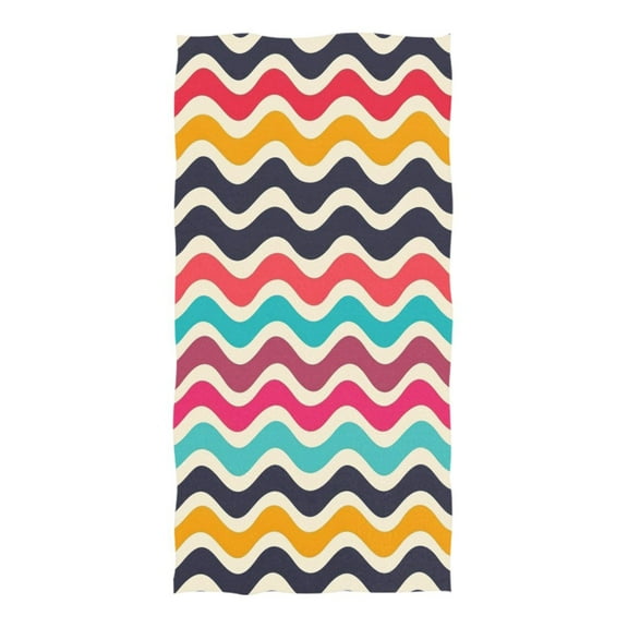 Oversized Beach Towel Extra Large Absorbent Microfiber Bath Towels Soft Quick Drying Colorful Wavy Line 74"x37"
