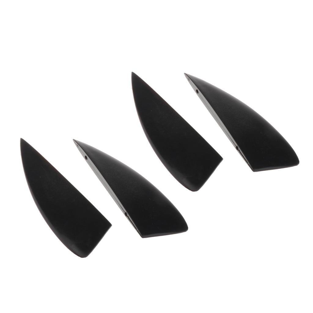 High Performance Fiberglass Practical and Attractive Pack 4 Kiteboarding Fin Set with Washers and Screws Black Universal fit Kiteboards Surfboards 