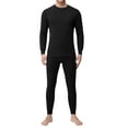 thumbnail image 2 of Men's Winter Thermal Base Layer Set, Golden Fleece Round Neck Long Sleeve Quick-Dry Top and Pants, Warm Sportswear For Fitness and Outdoor,Black,L, 2 of 5