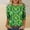 Shirts-223Green, variant on Dressy Tops for Women Flowy Crew Neck Spring Tops 3/4 Sleeve Tunic Tops Golden Glitter Effect Shamrock Celtic Print St Paddys Day Shirts