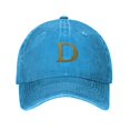 thumbnail image 1 of ZICANCN Casquette de Baseball Réglable Femmes, Alphabet D Pattern Chapeaux pour Hommes Adulte Lavé Coton Denim Baseball Caps Mode, Bleu, 1 of 6