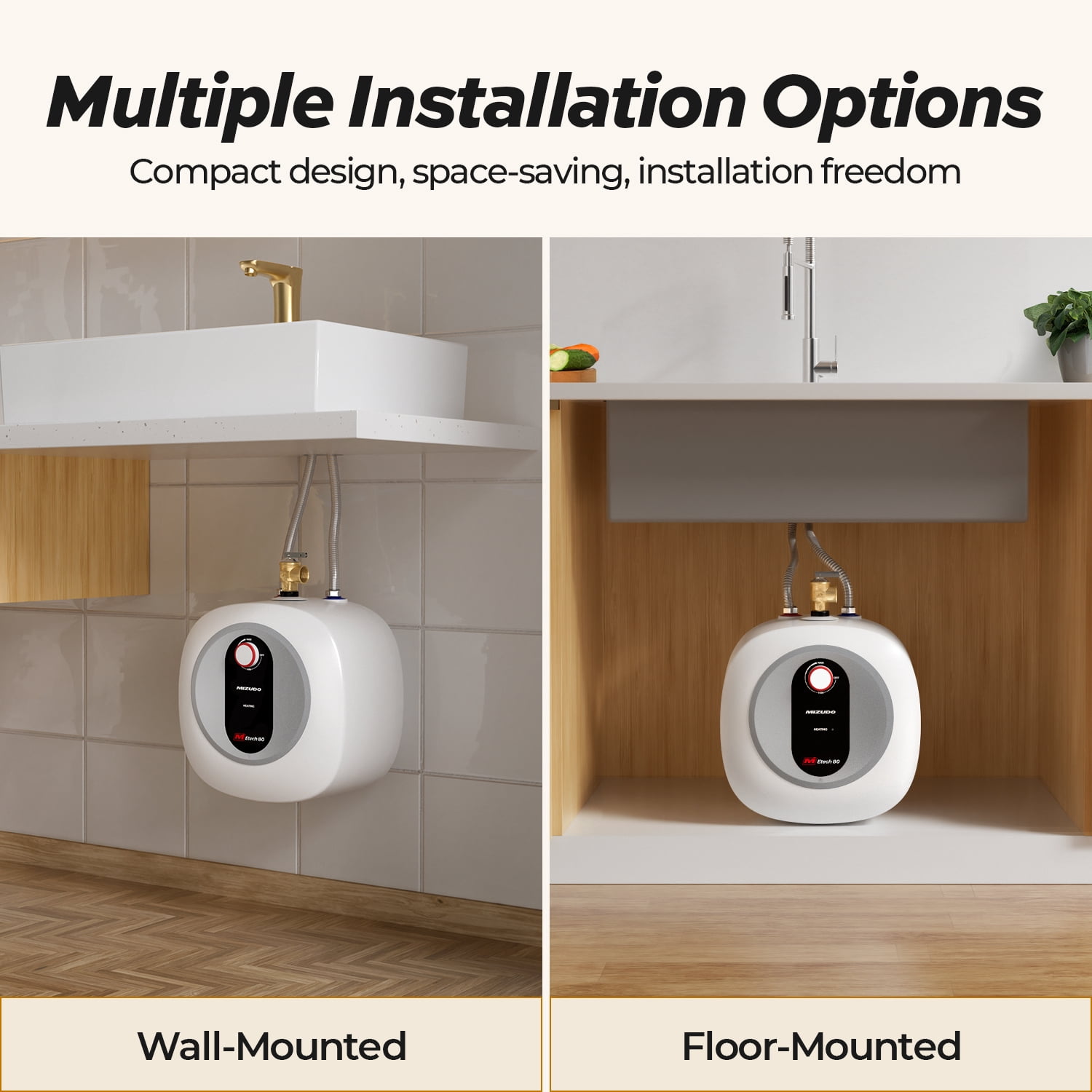 Mizudo 1440-Watt 120-Volt Electric Water Heater, 2.5 Gal Capacity with 6-Year Tank Warranty