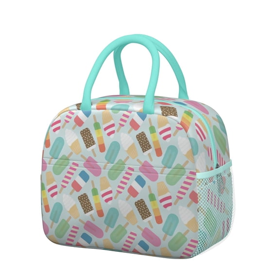 Lunch Bag Lunch Box for Women Reusable Insulated Lunch Bags,Water-Resistant Coloful Sweet Ice Cream Cooler Lunch Tote Bag, Large Capacity for Work Travel Picnic