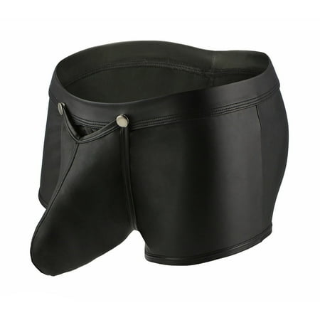 

BIZIZA Stretch Comfort Briefs for Men Breathable Pouch Trunks Male Soft Underwear Black L