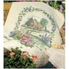 Dimensions "Hollyhock Cottage" Stamped Cross Stitch Quilt Kit, 34" x 43"