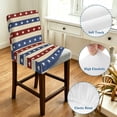 thumbnail image 4 of 4th of July Bar Stool Cover Set of 2, Blue Red Star Striped Independence Day Stretch Bar Chair Cover, Removable Washable Pub Counter Stool Chair Slipcover for Kitchen Dining Room Pub Cafe, 4 of 9