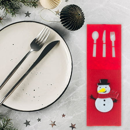 

Christmas Holiday Savings 2023! QTOCIO Christmas Decorations Christmas Decoration Holiday Supplies Dining Table Layout Tableware Storage Bag Plastic Cutlery Set Tableware Set