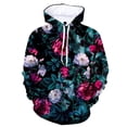 thumbnail image 2 of Sweat à Capuche Rétro Plantes Fleurs Impression 3D Mode Manches Longues pour Hommes Pull Manches Longues, 2 of 5