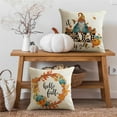 thumbnail image 4 of Fall Decor Pillow Covers 16x16 Set of 4 Thanksgiving Decorations Blue and Orange Pumpkins Outdoor Fall Farmhouse Decorative Throw Pillow Covers Autumn Harvest Cushion Case for Couch Sofa, 4 of 6