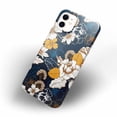 thumbnail image 4 of Tobelint Navy and Gold Peony and Blossom Flower Case for iPhone 12,Aesthetic Colourful Floral Pattern Bumper Case Cover, 4 of 5