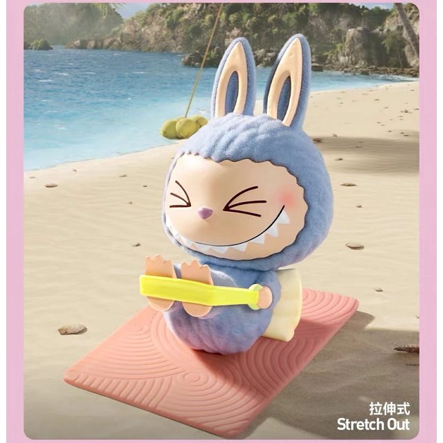 En existencia, caja ciega original de la serie Labubu The Monsters Lazy Yoga, caja ciega de mano, colección de adornos de escritorio Labubu, juguete de regalo