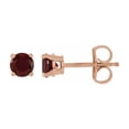 thumbnail image 2 of Paris Jewelry 10k Rose Gold 6 Ct Created Garnet Round Adjustable Tennis Bracelet and Earrings Set Plated, 2 of 7