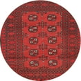 thumbnail image 1 of Ahgly Company Machine Washable Indoor Round Traditional Brown Red Area Rugs, 4' Round, 1 of 7