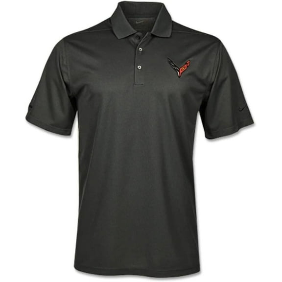 SR1 Performance C8 Corvette Z06 Polo Shirt w/Embroidered Logo Anthracite, Medium