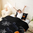 thumbnail image 4 of Homewish Halloween Ghost Bat Twin Duvet Cover, Spider Web Pumpkin Twin Bedding, Black Orange, Black Reversible 2pcs, 1 Duvet Cover and 1 Pillowcase, 4 of 7