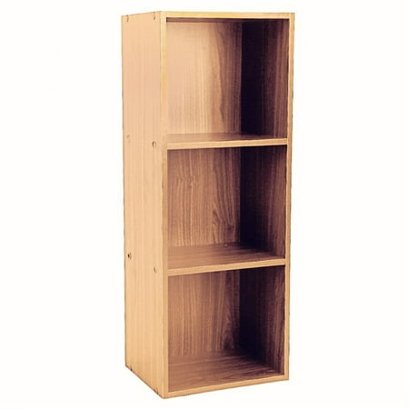Book Truck 3 Flat Shelf 3 Layers Bookcase Book Display Flat Rack Shelf Storage Box Storage Shelf - Sturdy Cube Unit Organizer for Living/ Dining Room/ Bedroom/ Study/ Office - Easy Assembly - Color Optional ()
