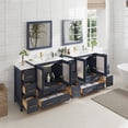 thumbnail image 4 of Vanity Art 96 Inch Double Sink Bathroom Vanity Combo Set 5 Cabinets 2 Shelves 13 Dove-Tailed Drawers Ceramic Top Bathroom Cabinet with Free Mirror VA3030-96B, 4 of 9