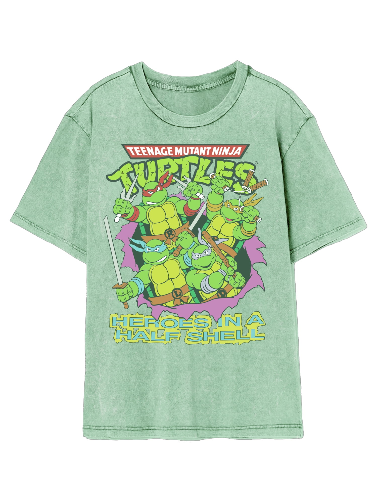 Teenage Mutant Ninja Turtles Boys Half Shell Heroes Mineral Wash Graphic T-Shirt, Sizes XS-XXL