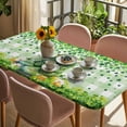 thumbnail image 3 of St. Patrick's Day Table Cloths for 5 Foot Rectangle Tables, Green Boots Daisy Clovers Buffalo Plaid Patio Waterproof Elastic Fitted Tablecloths, Washable Rectangular Table Cover for Camping, 3 of 8