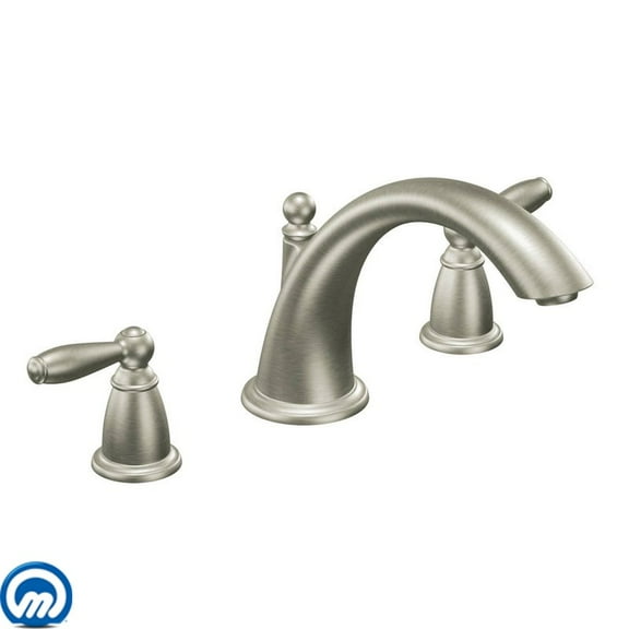 Moen T933BN Brantford 2 Handle Roman Tub Faucet Trim in Brushed Nickel
